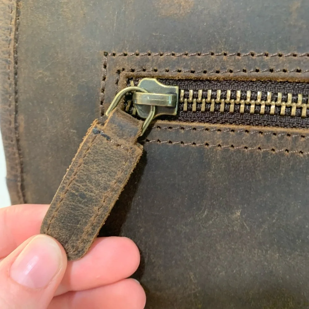 KomalC | Buffalo leather vintage saddle satchel bag